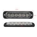 2X 12V-24V 6LED Light Flash Emergency Car Vehicle Warning Strobe Flashing White. 