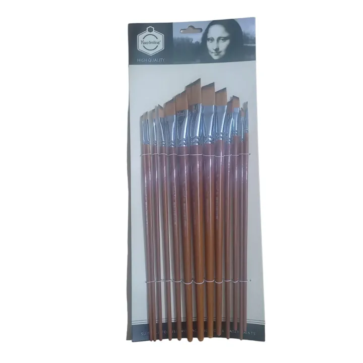 Keep%20Smiling%20A8004%2013Pcs%20Nylon%20Long%20Handle%20Angular%20Paint%20Brush%20Set%20-%20Image%202