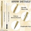 12 PCS Gold Slim Ballpoint Pens Black Ink 1 mm Medium Point Metallic Retractable Pens for Students Teachers Office. 