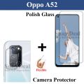 Oppo A52 Tempered Glass Screen Protector Polish Glass + Back Camera 9H Gorilla Flexible Protector For Oppo A52. 