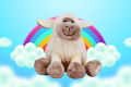 White Sheep Soft Toy white fluffy sheep large White Sitting Sheep. 