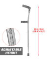Pair of Adult  Crutches Elbow / Forearm With Adjustable Handle & Height- High Weight Bearing Walking Stick Ergonomic Design. 