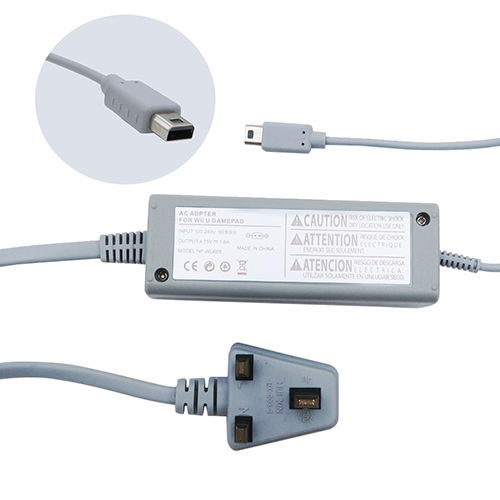 Nintendo OEM Wii U AC Power Adapter Replacement, 4.75V/1.6A Charger with 7ft Cable, Compact and Durable Power Supply Compatible with Wii U Gamepad, Ideal Backup Charger with UK Plug, Safe Over-Voltage/Current Protection, Charging for wii u game Controller