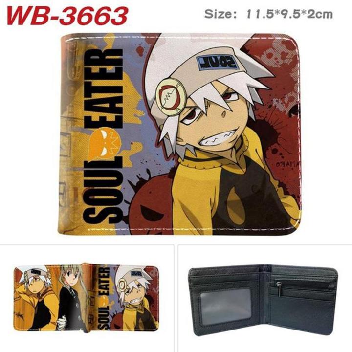 Anime Soul Eater Mens Short Wallet Coin Purse PU Cartoon Unisex Wallets ID/Credit Card Holder