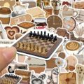 20 pcs vintage brown stickers aesthetic pvc laptop sketchbook scrapbook for journaling self adhesive customize your own stickers. 