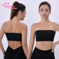 Muses Mall Invisible Bra Comfortable Strapless Bra with Anti-slip Silicone Lining for Off-shoulder Dresses High Elasticity Contoured Cups for Smooth Shape Invisible Breathable Ice Silk Material Layered Bra. 