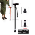 Old man stick with torch light intelligent wood color  Hiking Walking stick Trekking Poles. 