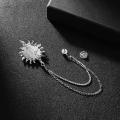 Long Chain Brooch, Suit Pin Rhinestone Oval Lapel Pin Decoration Hanging Chain Brooch Men's Brooch for Men's Accessories Father Men. 