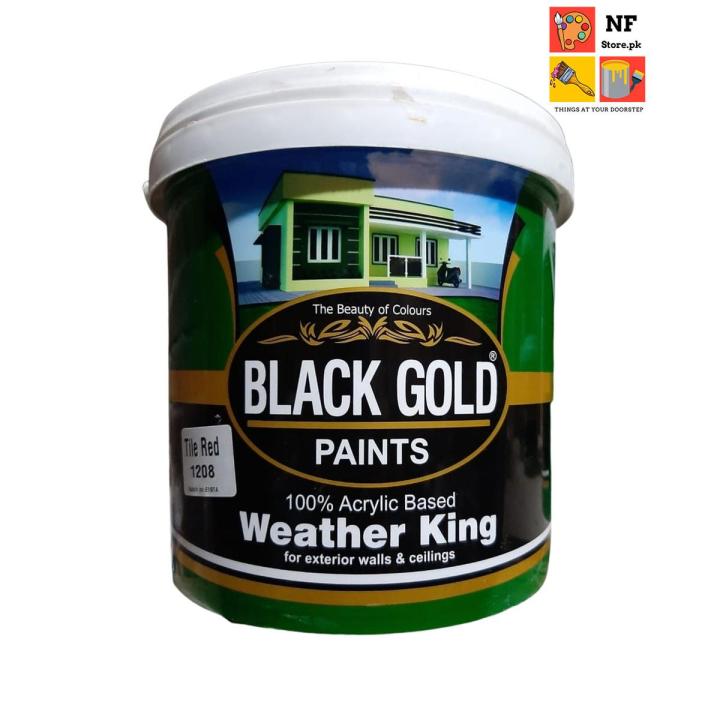 Weather Shield Exterior Wall Paint 100% Acrylic Based For Exterior Walls & Ceilings All Colors & All Sizes Available |Black gold Weather King |