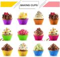 PACK OF 6 Silicone Baking Cups Reusable Muffin Liners Non-Stick Cup Cake Molds Set Cupcake Silicone Liner Standard Size Silicone Cupcake Holder Reusable Cupcake Liners Bpa Free. 