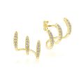 2023 New Silver Color Claws Stud Earrings with Crystal AAA CZ Stone Modern Design Fashion Versatile Accessories Women Jewelry. 