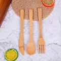 【NEW】 1 Set Bamboo Travel Cutlery Set Fork Knife Spoon Reusable Kitchen Tools Eco-Friendly Wood Bamboo Wooden Cutlery. 