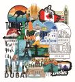 Multiple Country Cities Stickers Of Your Choice Available in Single, Pack of 3, 5, 8. 12, 15 Best Quality Aesthetic Cool Stickers For Travel and Destinations. 
