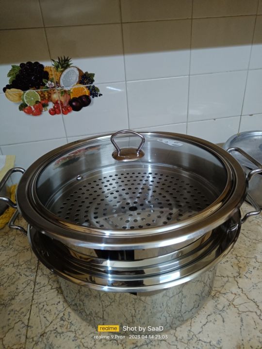 Alpha%20Pure%20Stainless%20Steel%20Food%20Vegetables%20Steamer%20double%20bottom%20heavy%20weight%20-%20Image%203