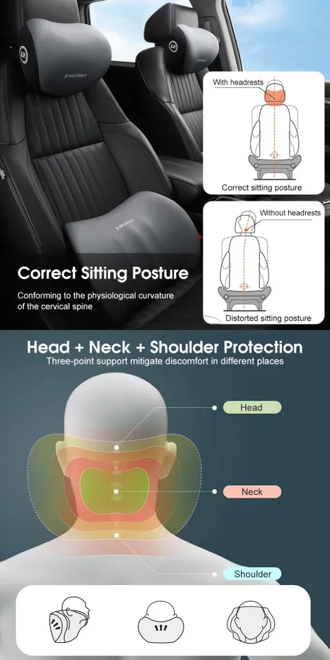 Geepact Car Pillow Neck Support Neck Pillow Headrest Lumbar Back