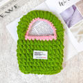 bag shopping handbag for girlfriend Creative handmade woven wool shoulder bag colorful knitted underarm. 