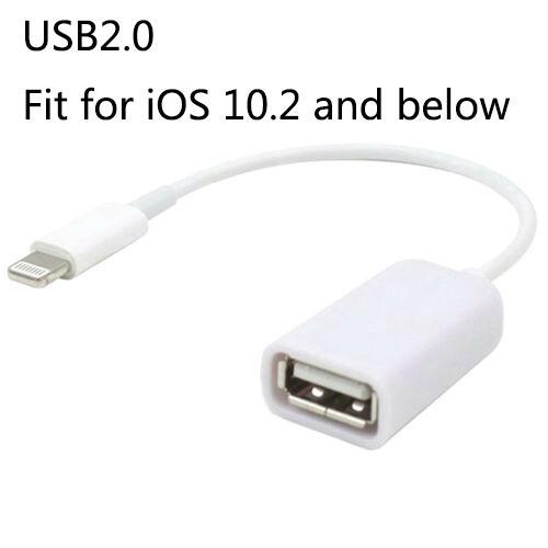 For Apple Interface Male to USB Female OTG Adapter Cable for Apple iPhone 5 5s 6 6s Plus 7 Style:Suitable for iOS 10.2 and below