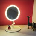 Vanity Table LED Makeup Mirror with Touch Screen chargeable 3 mode Dimmable Light Dressing table make-up lamp mirror for bedroom. 