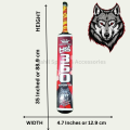 HS 360 Wolf Edition Top Quality Tape Ball Cricket Bat - Long handle. 