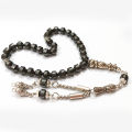 Sang e hadeed Stone Tasbeeh 33 & 100 Beads (Size 6MM) - Turkish Design Tasbih ( hematite ) muslim hadeed  e chini ( seeni ) zikr prayer Tasbeeh - handmade Rosary 6mm tasbi counter Stress Relaxation. 