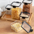 Transparent Sealed Storage Box Kitchen Food Grain Containers Square Nut Snack Storage Tank Airtight Pantry. 