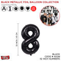 Black Metallic Foil Balloon Collections Customize Alphabet, Numbers, Shape Letter ABC Balloons, Aluminum Hanging Foil Film Baloon for Wedding, Birthday Party Decoration, Bridal Shower, Baby Shower, Anniversary Banner Air Ballon. 