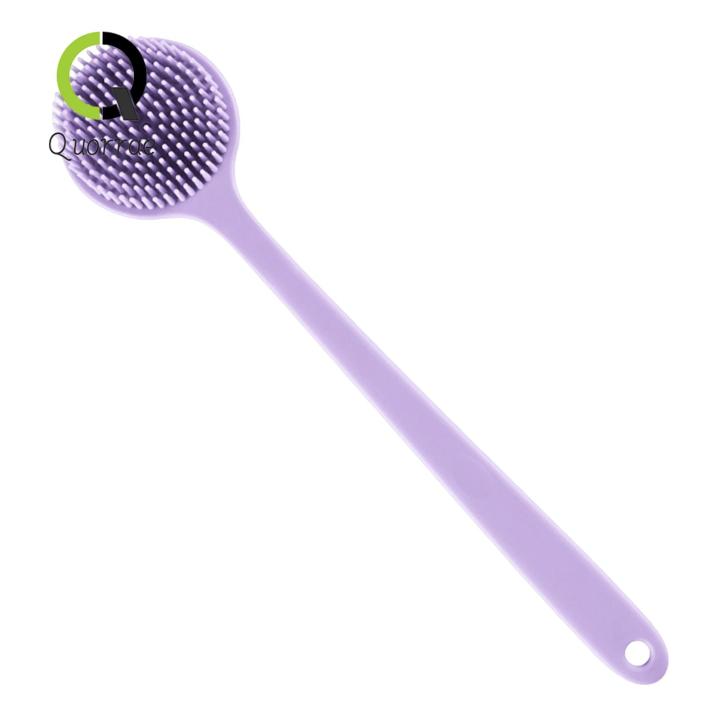 Quorrae Long-handled Body Brush Long Handle Silicone Back Scrubber for Shower Bath Brush Double-sided Brush Head Gentle Exfoliation Easy to Clean Shower Brush for Smooth Skin Quick-drying Silicone Back Brush