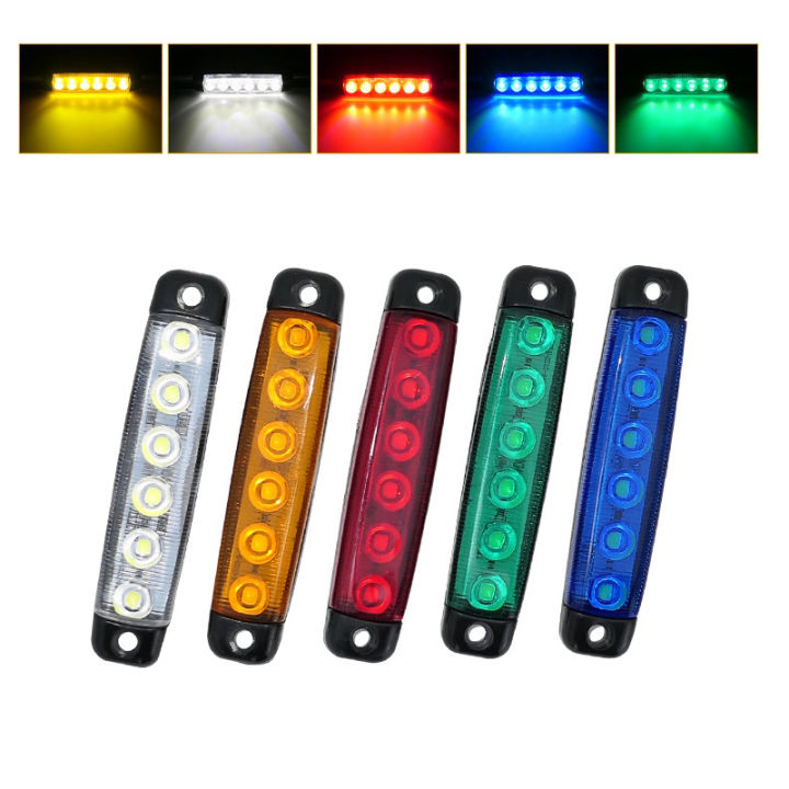 2pcs 24V Highlight 6 Beads Truck Led Side Light 12V Traieisure time ler Trailer Lights Truck Strip Side Light with Foam Screw