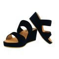 Black Velvet Wedges Shoes for Women and Girls – Comfortable and Stylish, Casual & Formal Wear. 
