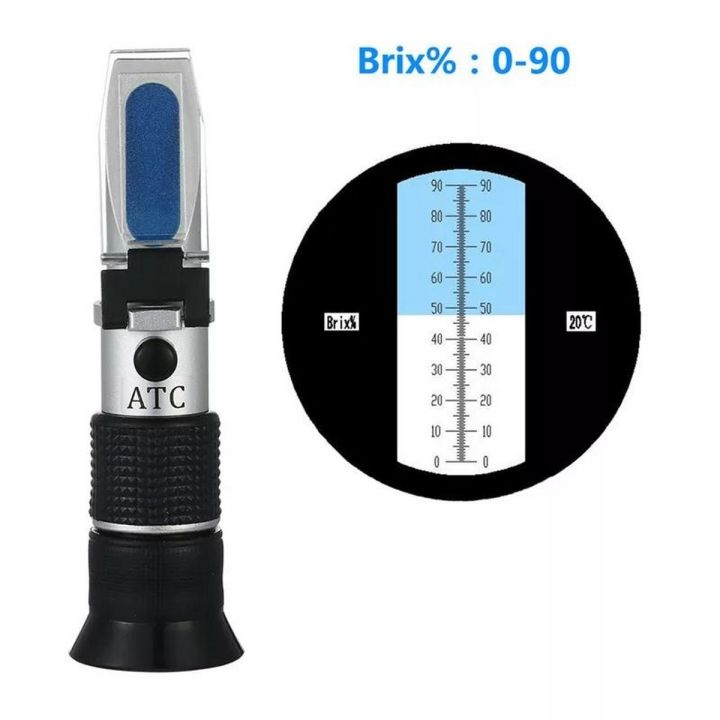 Refractometers Refractometer 0-90% Brix RHB-90ATC Handheld Brewing Auto Refractometer Fruit Sauce Meter Sugar Refractomer