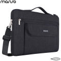 MOSISO 360 Protective Laptop Sleeve Shoulder Bag 13.3" - 14" Inch Compatible with MacBook Pro/Air 13-13.3-14 inch Laptop Notebook Computer Polyester Side Open Multifunctional Briefcase Sleeve with Front Flip Pocket & Extendable Handle - Multicolor. 