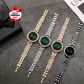 Ladies Silver Diamond Digital Touch Screen LED Watch For Women With Bracelet | Stylish Ladies Watches in Round Dial With Diamond Stainless Steel Jewelry Chain | Korean Watches For Girls. 