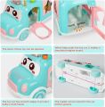 Baby Toy Musical School Bus, Knocking Piano Car with Shape Puzzles, Sensory Toys for Toddlers ,3in1 Educational Learning toys Gift for Girls and Boys. 