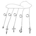 Alloy Kurapika 5 Ring Chains Bracelet Jewelry Rings Cosplay Party Silver. 