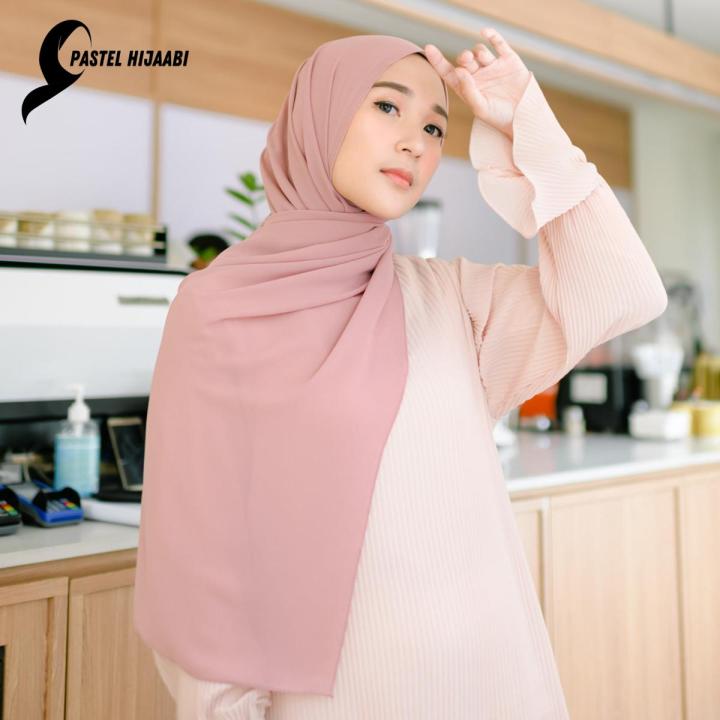 Pastel Hijaabi T Pink Best Quality Chiffon Hijab Georgette Hijab Breathable Soft Fabric Modesty Stylish Lightweight Instant Hijabs