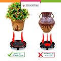 Techmanistan Rolling Round Plant Pot Stand With 3 Wheels, Round Plant Moving Plant Pot Stand Caddy For Indoor or Outdoor Heavy Duty Planter, Patio & Garden Planter Stand Gamla Stand Outdoor Plant Stand Indoor Garden Pot Stands Planter Holders. 