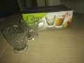 6 Pcs Glass Tea Coffee Cups Mugs Set Transparent Random Design. 