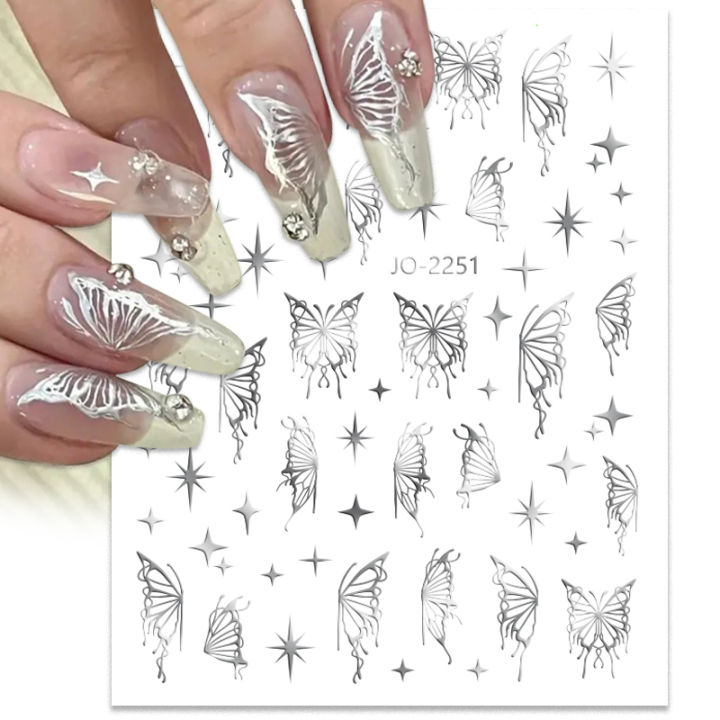 TAHANgTA%20Hot%20Selling%20%20Silver%20Metal%20Butterfly%203D%20Nail%20Sticker%20Black%20White%20Butterflies%20Star%20Adhesive%20Slider%20Wraps%20Manicure%20Gel%20Polish%20Decals%20-%20Image%202