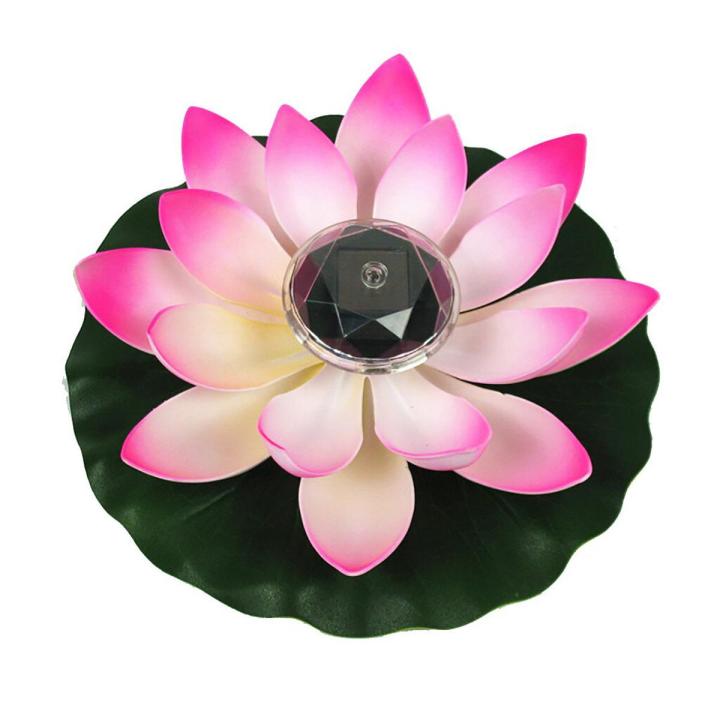 Solar Powered Led Flower Light Floating Fountain Zwembad Accessoires Pond Garden Pool Lamp Piscina Outdoor Lighting Led Light-Pink