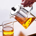 Borosilicate Glass Teapot with Heat Resistant Stainless-Steel Infuser Glass Tea Kettle. 
