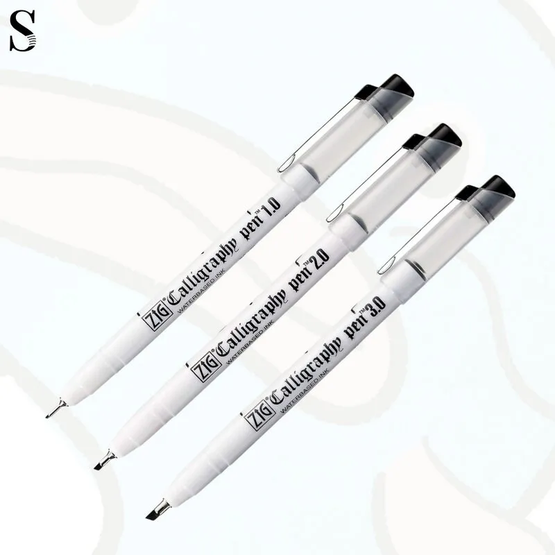 Zig Calligraphy Oblique Tip Pen Black ink