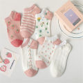 Cute Cartoon Cotton Socks Printed Japanese Style Spring Summer Women's Fashion Ankle Socks. 