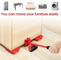 5 in 1 Furniture Moving Tool Heavy Object Mover Furniture Transport Lifter & Furniture Slides Moving House Cabinet Sofa Bed Desk 4 Wheeled Mover Roller 1 Wheel Bar Hand Tools Set (5 in 1) Heavy Furniture Move Tool. 