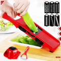 10 in 1 Mandoline Slicer Vegetable Cutter - Stainless Steel Blade Manual Potato Peeler, Carrot & Cheese Grater Dicer - Multifunctional Kitchen Tool with Hand Protector & Interchangeable Blades - Precise Slicing, Chopping, and Dicing for Onions, Potatoes,. 