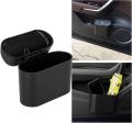 Car Trash Bin Hanging Vehicle Garbage Dust Case Storage Box Black Abs Square Pressing Type Trash Can Auto Interior Accessories. 