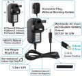 EFISH Power Supply Adapter 12V 1A 12W,Power Plug for 12V Home Appliances+7Plugs Black. 