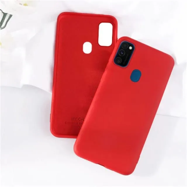 For Samsung Galaxy M21 Premium Liquid Silicone Silky Soft Gel Rubber Shockproof Back Cover Case For Samsung Galaxy M21