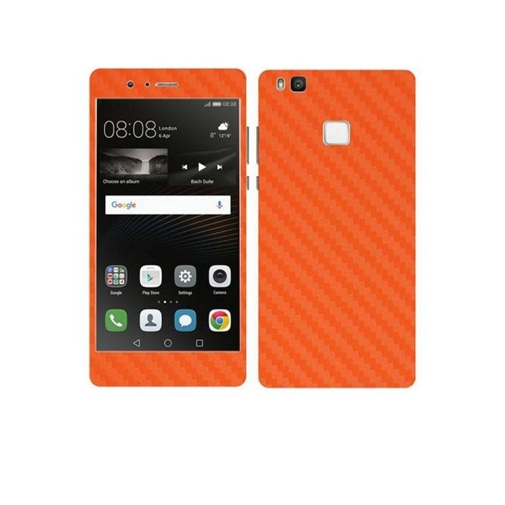 Huawei P9 Lite Orange Carbon Fiber Texture Mobile Skin