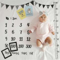 Newborn Baby Monthly Growth Milestone Blanket Photography Props Background Cloth Commemorate Rug DIY Infant Boy Girl Photo Accessories. 