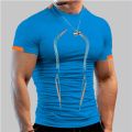 5XL Multicolor Quick Dry Short Sleeve Sport T Shirt Men Running Fitness Shirt Training Exercise Clothes Gym Sport Shirt Tops. 